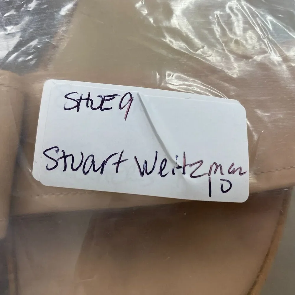 Stuart Weitzman Sandals Womens 10 Beige Cork Platform Wedge Slingback Patent - Picture 11 of 11